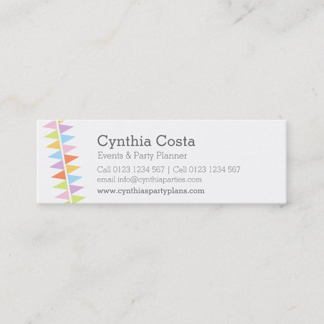 Bunting fêtes planification des cartes de visite m (Devant)