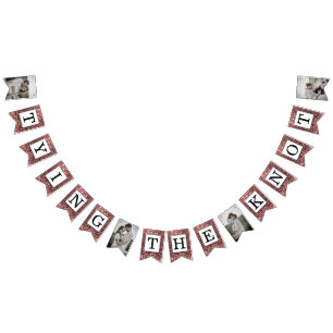 Bunting Photo Drapeau Pailleté Rose Gold Tying The