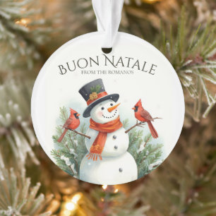 Buon Natale Bonhomme de neige et cardinaux Nom per