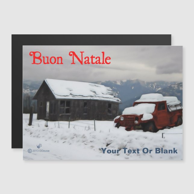 Buon Natale - Vieux Camion Rouge (Devant / Derrière)