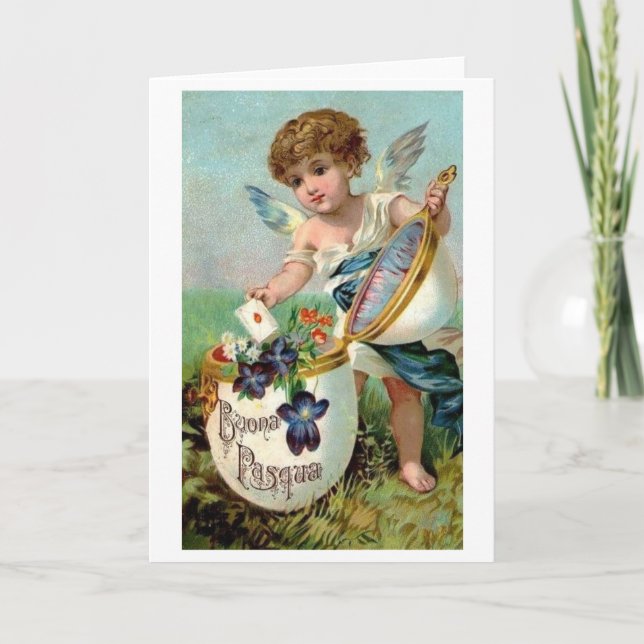 Buona Pasqua ! Carte de Pâques victorienne (Devant)