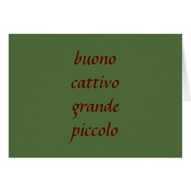 BUONO CATTIVO GRANDE PICCOLO-ITALIEN AMOUR SIGNIFI (Devant horizontal)