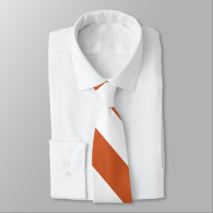 Burange Orange et White Grande Université Cravate 