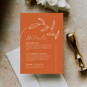 Burange Orange Mariage Détails Carte de boîtier