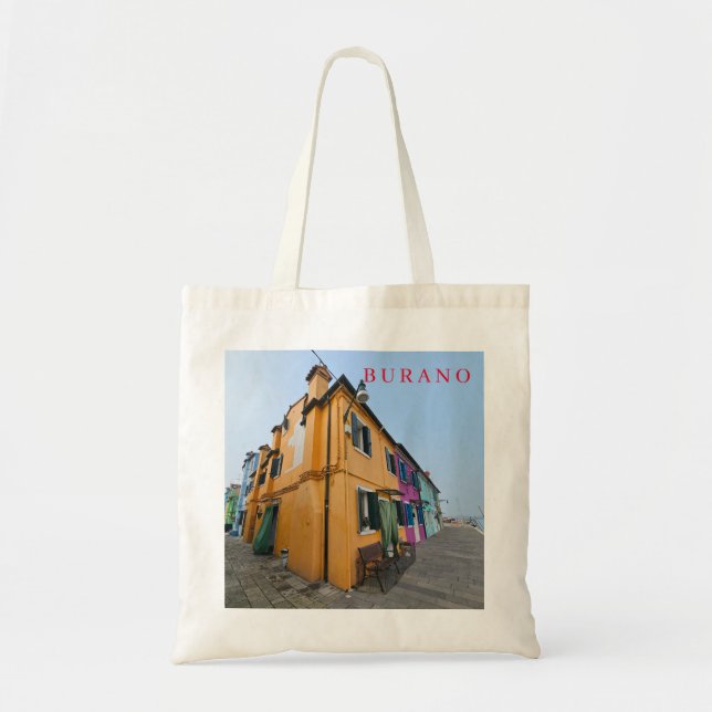 Burano maisons vue rapprochée sac fourre-tout (Devant)