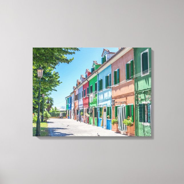 Burano maisons vue toile imprimer (Recto)