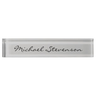 Bureau d'affaires moderne gris noir Nom Plaque