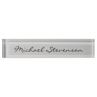 Bureau d'affaires moderne gris noir Nom Plaque