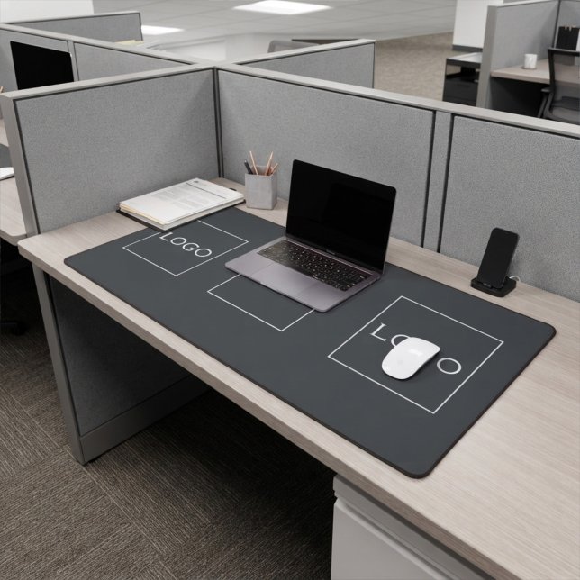 Bureau de charbon gris personnalisable avec 3 logo (Créateur téléchargé)
