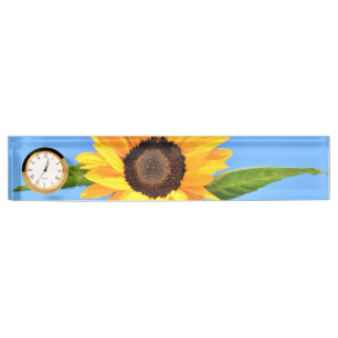 Bureau de tournesol jaune Nom Plaque