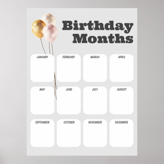 Bureau Liste d'anniversaire - Affiche d'anniversai (Devant)