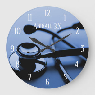 Bureau Médicale bleu   Grosse horloge infirmière