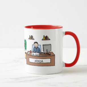 Bureau Ninja - tasse personnalisée de bande