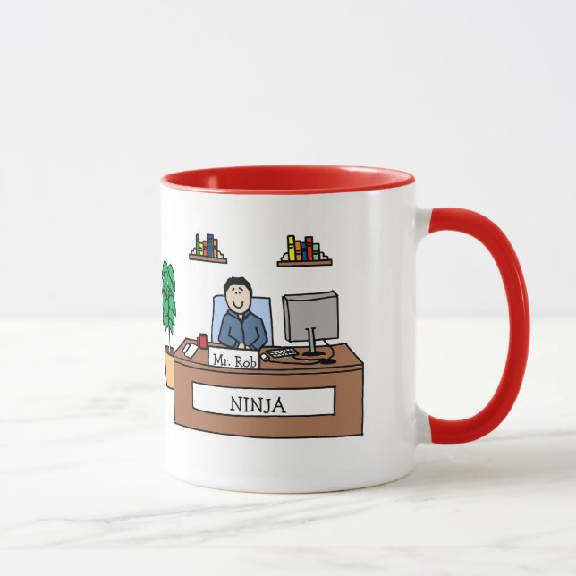 Bureau Ninja - tasse personnalisée de bande (Droite)