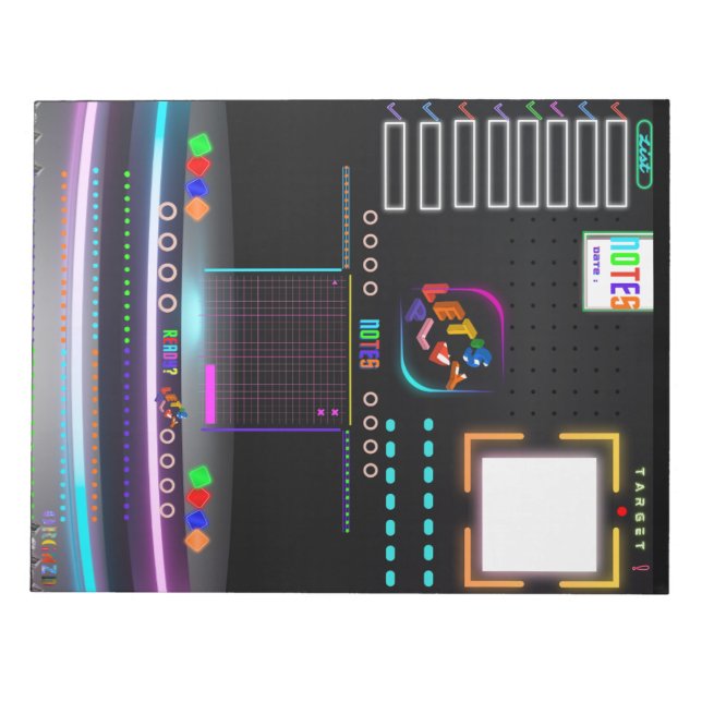 Bureau noir coloré École Grand Bloc-notes (Devant)