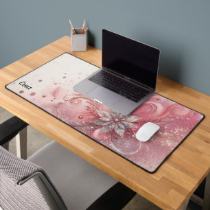Bureau Paillettes Rose Scintillant