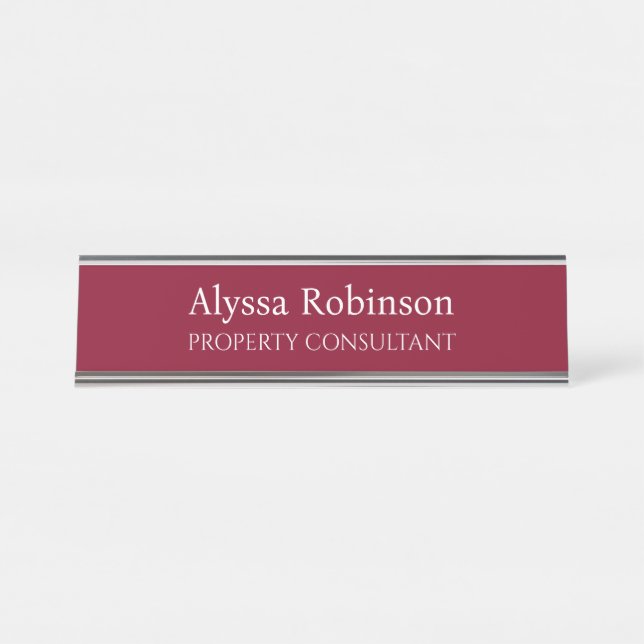 Bureau professionnel Bourgogne Nom Plaque (Devant)
