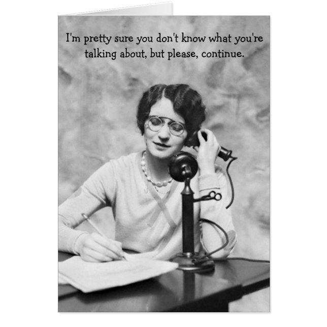 Bureau vintage - sarcasme au téléphone, (Devant)