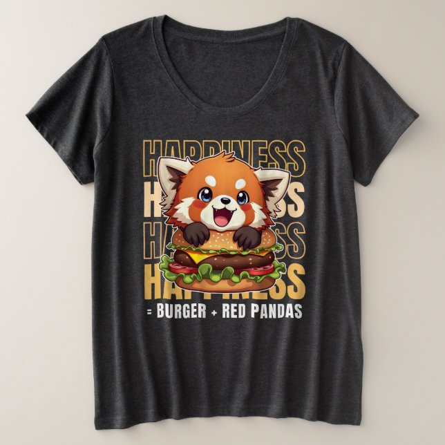 Burger Et Pandas Rouges Me Rendent Heureux (Design devant)