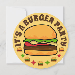 Burger Party Anniversaire Invitation
