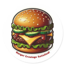 Burger Sticker Food Cravings Conception Satisfaite