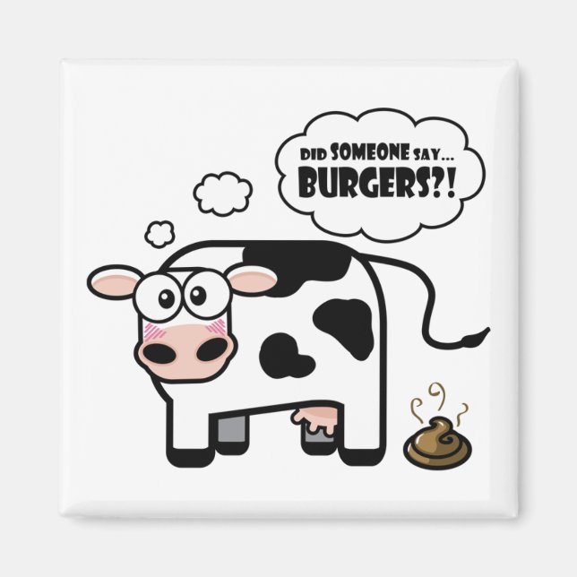 Burgers ? ! Aimant de vache drôle (Devant)