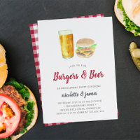 Burgers & Beer Engagement Party Invitation