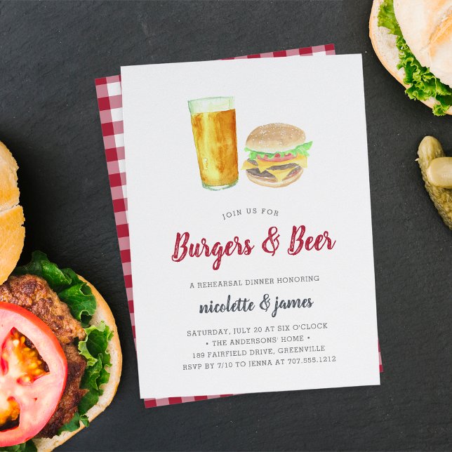 Burgers & Bière Dîner de répétition Invitation (Créateur téléchargé)