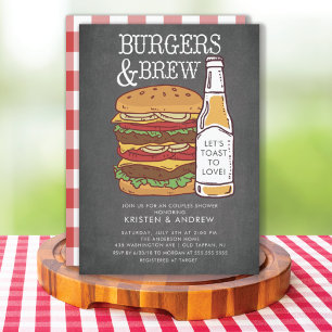 Burgers & Brew Couples Douche Invitation