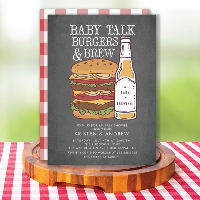 Burgers & Couples Brew Baby shower Invitation (Créateur téléchargé)