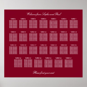 Burgundy 27 Mariage de table Poster