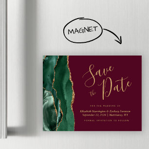 Burgundy Agate Verte Magnétique Enregistrez la Dat