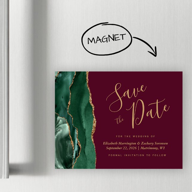 Burgundy Agate Verte Magnétique Enregistrez la Dat (Créateur téléchargé)
