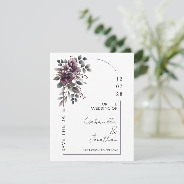 Burgundy and Sage Arch Save the Date | Invitation (Créateur téléchargé)