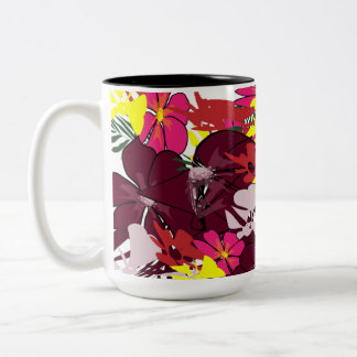 Burgundy Bloom Pop — Mug Abstrait Floral