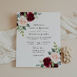 Burgundy Blush 2 Floral Budget Faire-part de maria<br><div class="desc">Burgundy Blush 2 Floral Budget Faire-part de mariage</div>