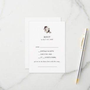 Burgundy Boho Floral Demande de Chanson RSVP Card