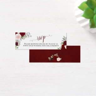 Burgundy Boho Floral Wedding RSVP Carte en ligne