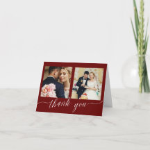 Burgundy Calligraphie 3 photo mariage merci