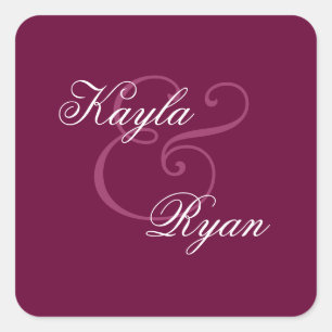 BURGUNDY Carré Monogram Mariage Sticker