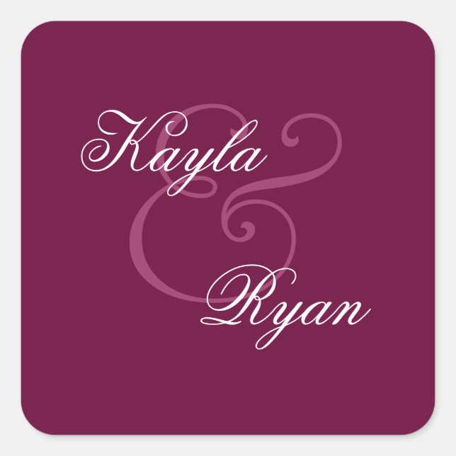 BURGUNDY Carré Monogram Mariage Sticker (Devant)
