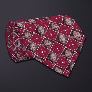 Burgundy Diamond 2-Photo Cravate Motif