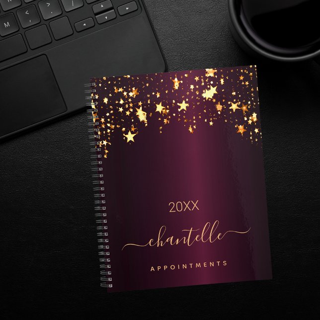 Burgundy étoiles dorées nom élégant 2027 (Créateur téléchargé)