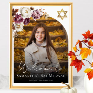 Burgundy Fall Bat mitzvah Affiche de bienvenue pho
