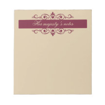 Burgundy Floral Swirls | Bloc-notes personnalisé e