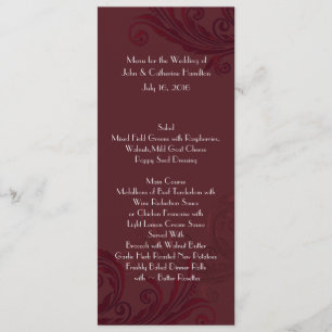 Burgundy Flourd Mariage maigre Menu Table