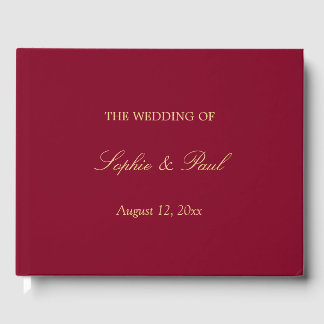 Burgundy Golden Beige Mariage Livre d'or