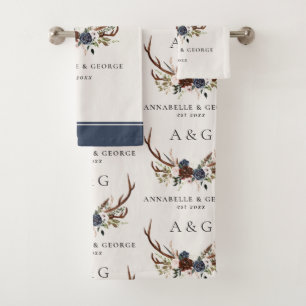 burgundy marine stag aquarelle florale élégant bai