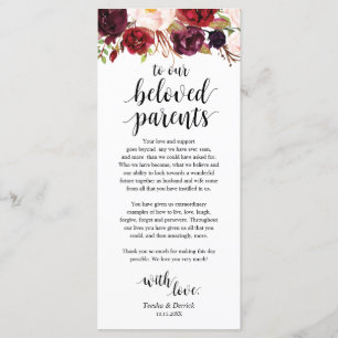 Burgundy Marsala, Carte de remerciements du cadre