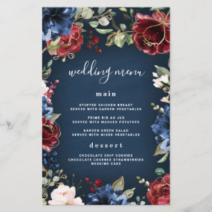 Burgundy Navy Blue Gold Blush Mariage Cartes de me